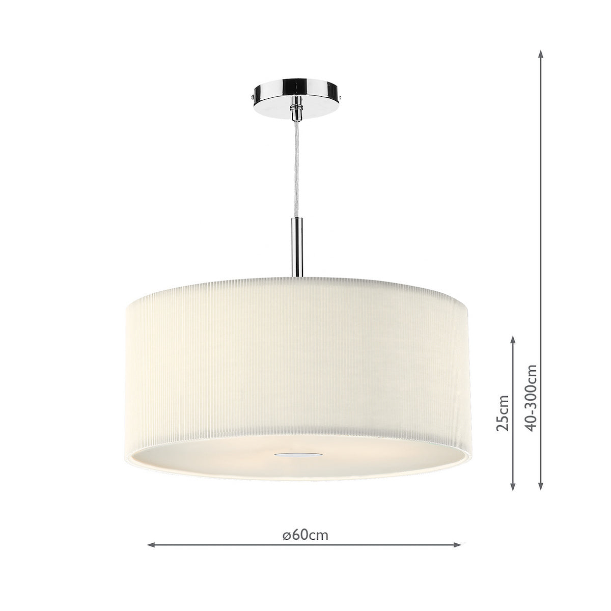 ZARAGOZA 3LT PENDANT - CREAM 60CM