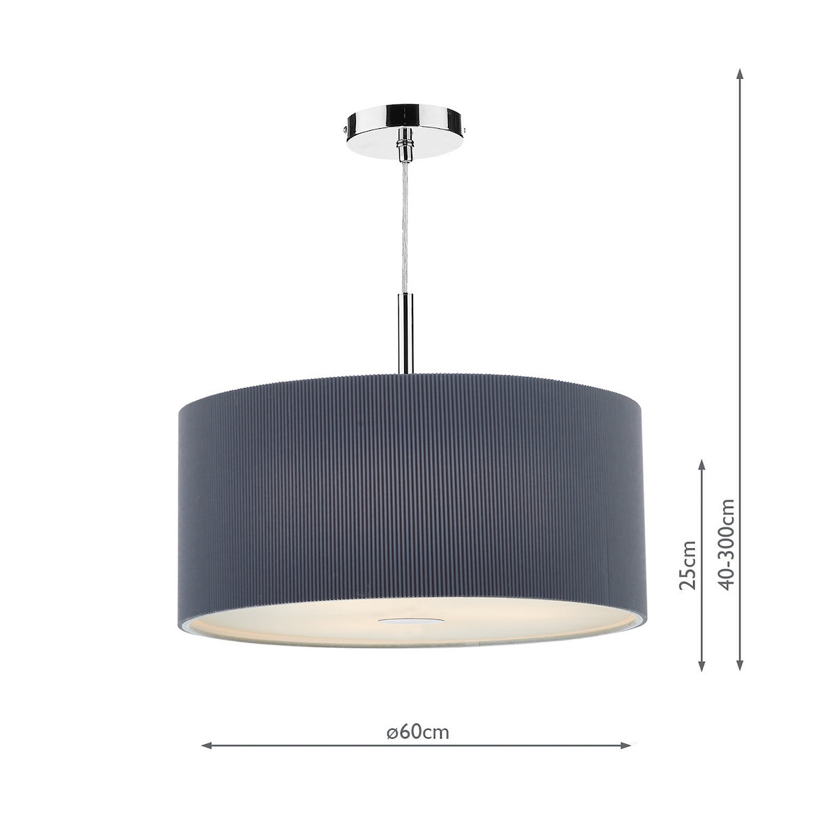 ZARAGOZA 3LT PENDANT - GREY 60CM