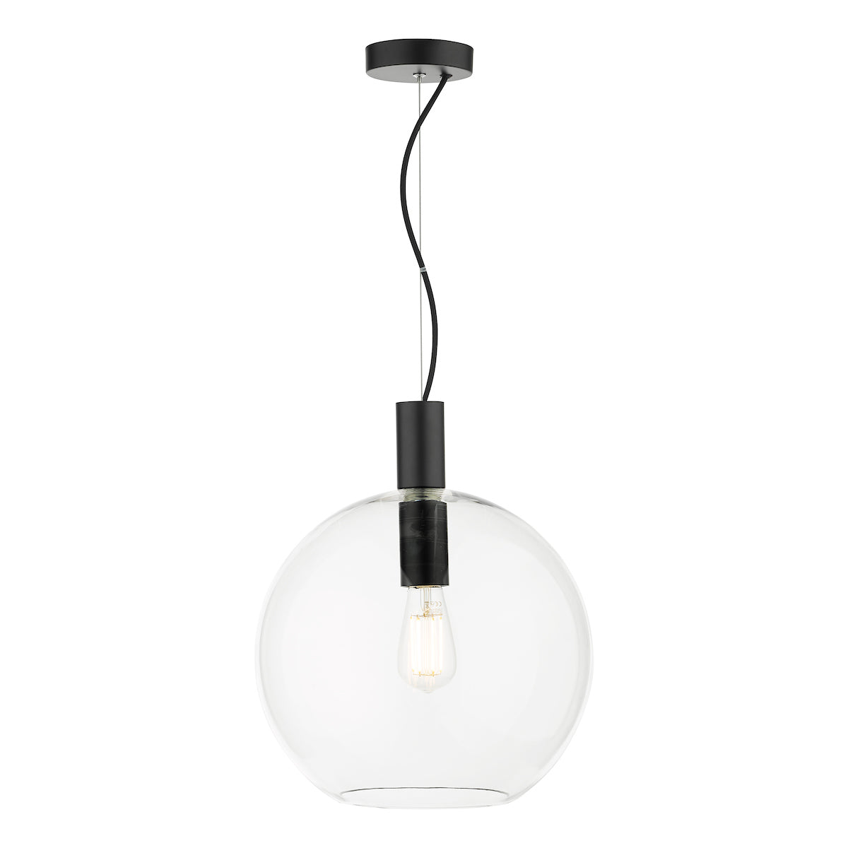 ZULA 1LT PENDANT GLASS/ BLACK