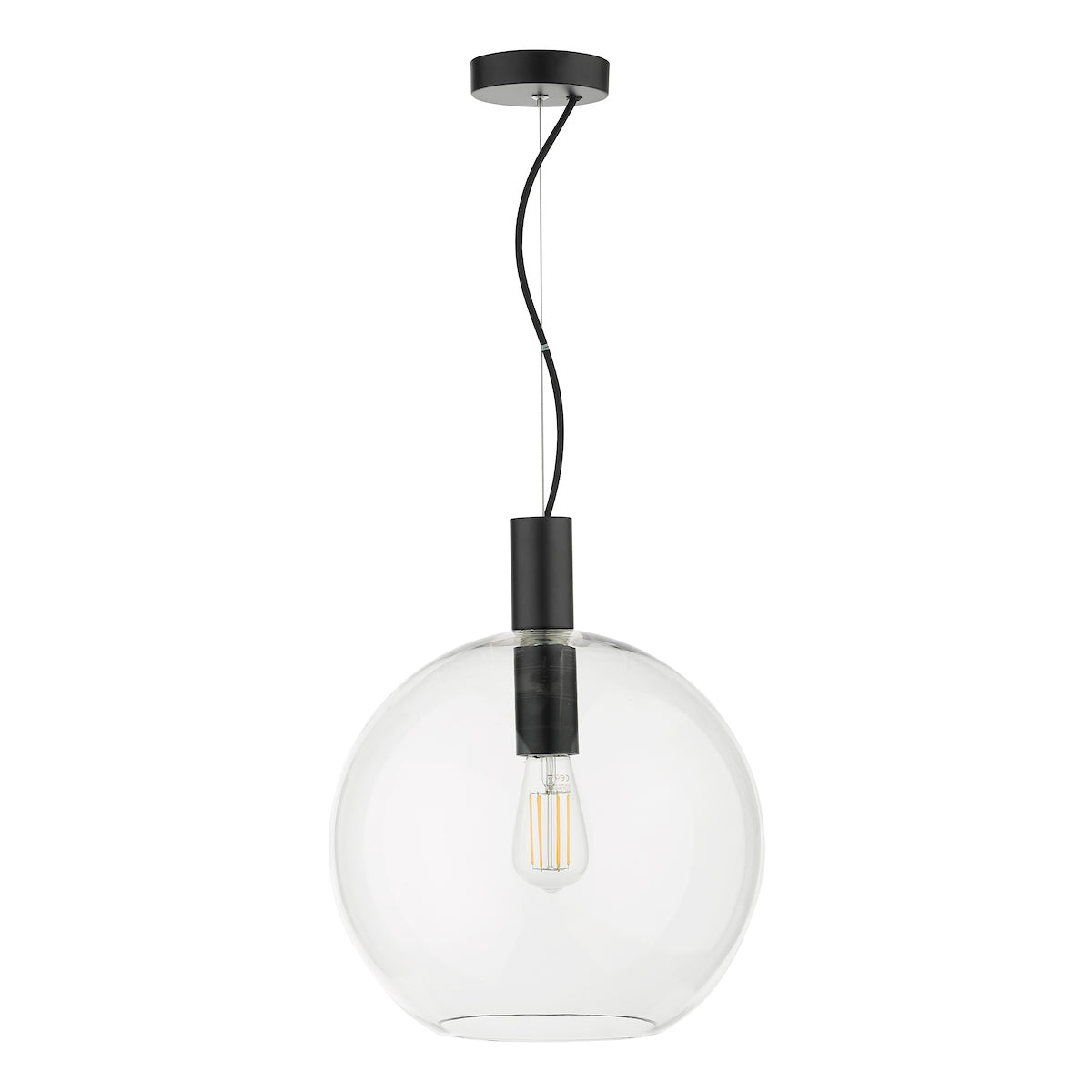 ZULA 1LT PENDANT GLASS/ BLACK