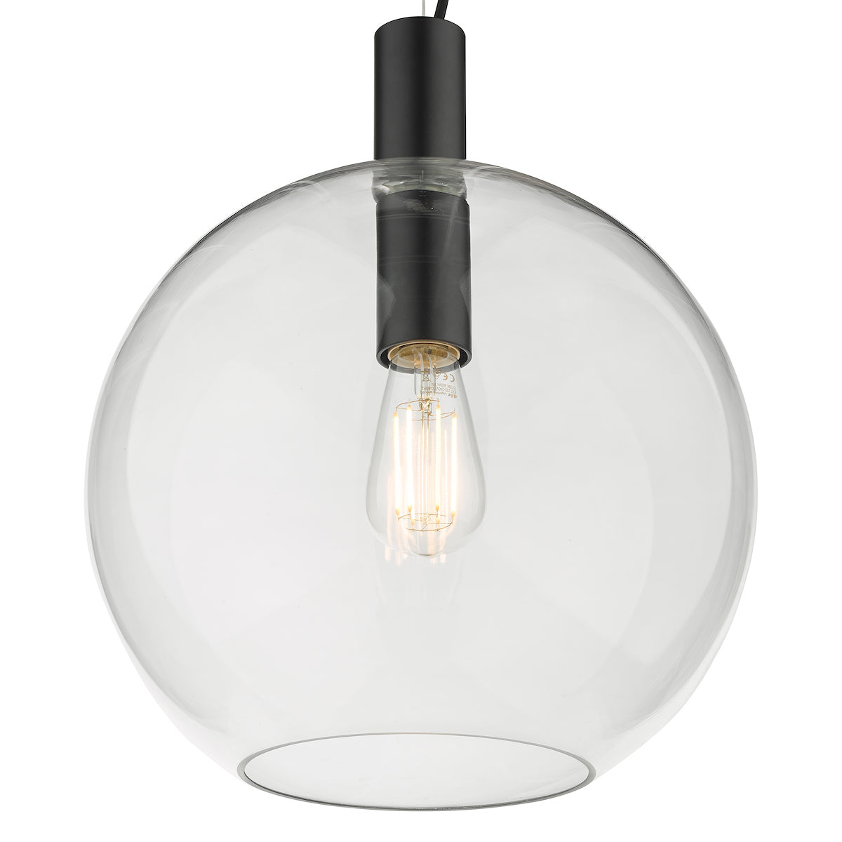 ZULA 1LT PENDANT GLASS/ BLACK