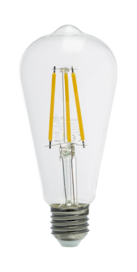 7WATT DIMMABLE CLEAR E27 VALVE LAMP 806 LUMEN
