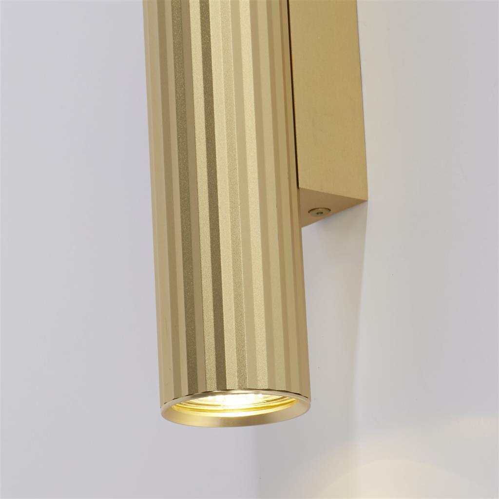 Anna GU10 Fluted Up & Down Wall Light, Anodised Gold